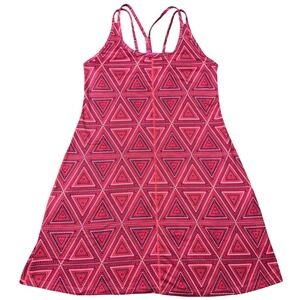 Patagonia Womens Kamala Dress Pink Geometric Triangle Print Shelf Bra Large
